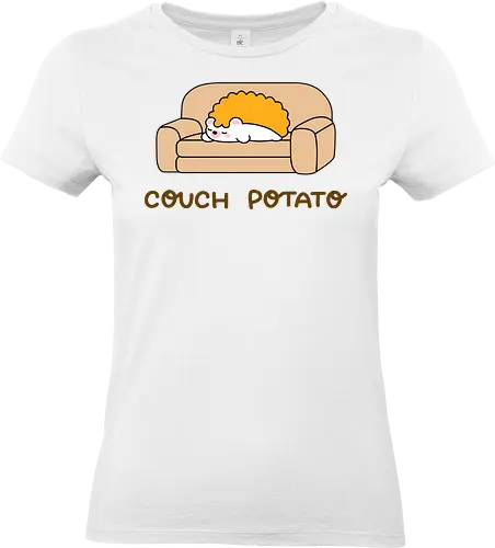 Sofa Melt - couch potato, hedgehog, cute hedgehog, sofa, couch nap, lazy day, homebody, stay home, cozy vibes, kawaii, cute animal, cartoon style, minimal design, simple illustration, soft colors, slow living, soft life, nap lover, rest day, self care, comfy couch, weekend mood, no plans, do nothing, introvert, chill mode, relaxed, sleepy, horizontal life, cute merch, everyday wear, casual style, aesthetic, comfy graphic, sillyfrenz, heho, woodland animal, character art, peaceful, wholesome, calm, relaxing, living room, tv day, downtime, minimal kawaii, cute graphic tee, cozy outfit - Standard T-Shirt (Frauen)