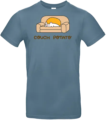 Sofa Melt - couch potato, hedgehog, cute hedgehog, sofa, couch nap, lazy day, homebody, stay home, cozy vibes, kawaii, cute animal, cartoon style, minimal design, simple illustration, soft colors, slow living, soft life, nap lover, rest day, self care, comfy couch, weekend mood, no plans, do nothing, introvert, chill mode, relaxed, sleepy, horizontal life, cute merch, everyday wear, casual style, aesthetic, comfy graphic, sillyfrenz, heho, woodland animal, character art, peaceful, wholesome, calm, relaxing, living room, tv day, downtime, minimal kawaii, cute graphic tee, cozy outfit - Standard T-Shirt