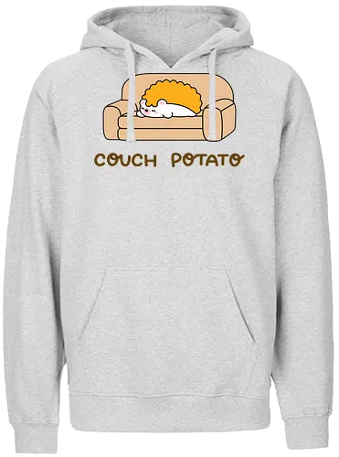 Sofa Melt - couch potato, hedgehog, cute hedgehog, sofa, couch nap, lazy day, homebody, stay home, cozy vibes, kawaii, cute animal, cartoon style, minimal design, simple illustration, soft colors, slow living, soft life, nap lover, rest day, self care, comfy couch, weekend mood, no plans, do nothing, introvert, chill mode, relaxed, sleepy, horizontal life, cute merch, everyday wear, casual style, aesthetic, comfy graphic, sillyfrenz, heho, woodland animal, character art, peaceful, wholesome, calm, relaxing, living room, tv day, downtime, minimal kawaii, cute graphic tee, cozy outfit - Fairtrade Hoodie