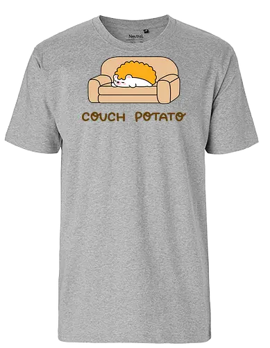 Sofa Melt - couch potato, hedgehog, cute hedgehog, sofa, couch nap, lazy day, homebody, stay home, cozy vibes, kawaii, cute animal, cartoon style, minimal design, simple illustration, soft colors, slow living, soft life, nap lover, rest day, self care, comfy couch, weekend mood, no plans, do nothing, introvert, chill mode, relaxed, sleepy, horizontal life, cute merch, everyday wear, casual style, aesthetic, comfy graphic, sillyfrenz, heho, woodland animal, character art, peaceful, wholesome, calm, relaxing, living room, tv day, downtime, minimal kawaii, cute graphic tee, cozy outfit - Fairtrade T-Shirt