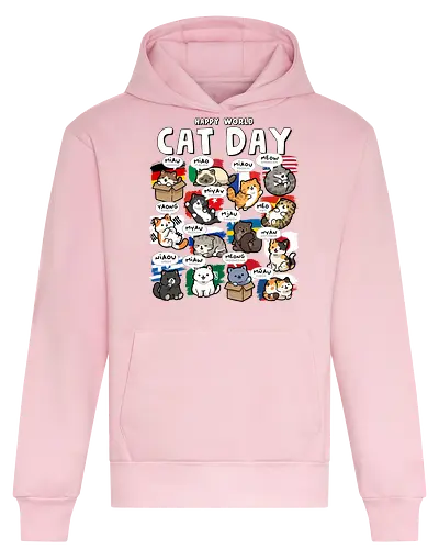 World Cat Day - cats, cat, cat christmas, cat dad, cat lady, cat lover, cat mom, cat owner, cats love, international, kitten, kitty, meow, translator - Heavyweight Hoodie