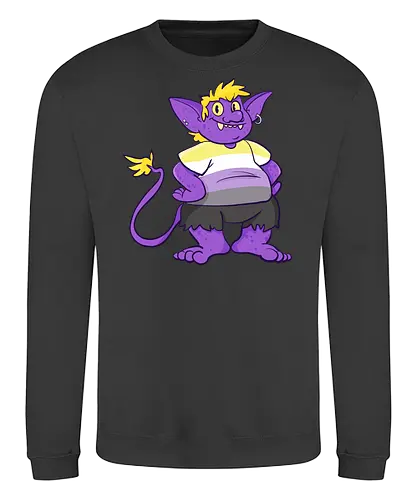 Nonbinary Goblin  - Queer, Pride, Goblin, LGBTQIA, Non binary - Sweatshirt