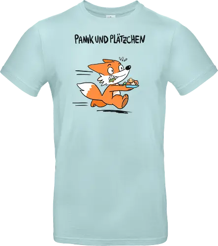 Panik und Plätzchen (schwarze Schrift) - Weihnachten, Xmas, Yule, Fuchs - Standard T-Shirt