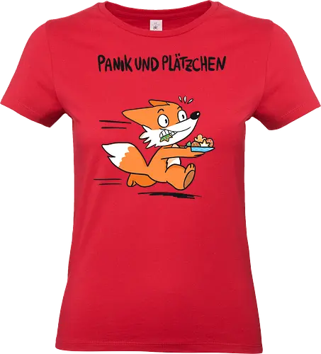 Panik und Plätzchen (schwarze Schrift) - Weihnachten, Xmas, Yule, Fuchs - Standard T-Shirt (Frauen)