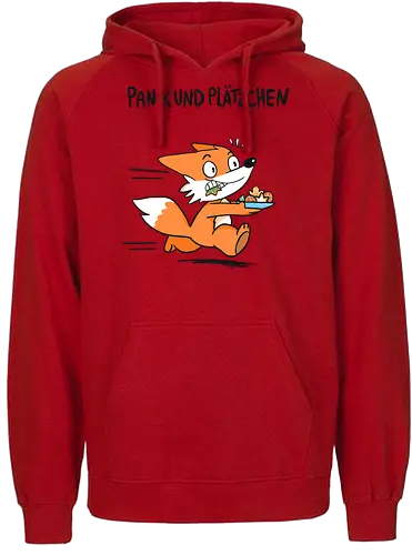 Panik und Plätzchen (schwarze Schrift) - Weihnachten, Xmas, Yule, Fuchs - Fairtrade Hoodie