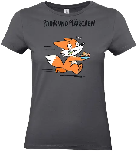 Panik und Plätzchen (schwarze Schrift) - Weihnachten, Xmas, Yule, Fuchs - Standard T-Shirt (Frauen)