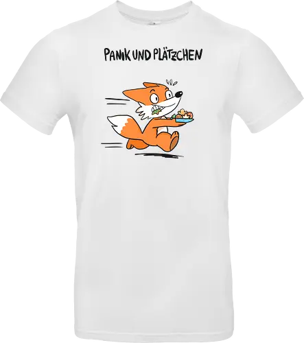 Panik und Plätzchen (schwarze Schrift) - Weihnachten, Xmas, Yule, Fuchs - Standard T-Shirt