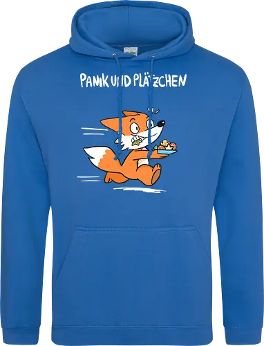 Panik und Plätzchen (weiße Schrift) - Weihnachten, Yule, Fuchs, Xmas - Standard Hoodie
