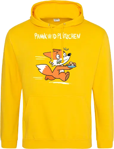Panik und Plätzchen (weiße Schrift) - Weihnachten, Yule, Fuchs, Xmas - Standard Hoodie