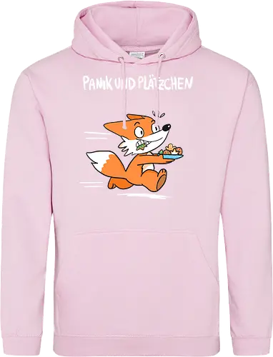 Panik und Plätzchen (weiße Schrift) - Weihnachten, Yule, Fuchs, Xmas - Standard Hoodie