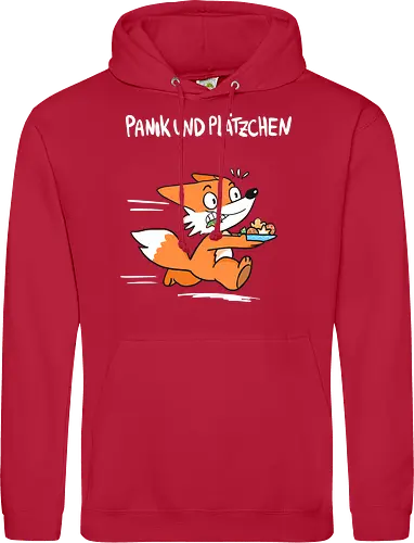 Panik und Plätzchen (weiße Schrift) - Weihnachten, Yule, Fuchs, Xmas - Standard Hoodie