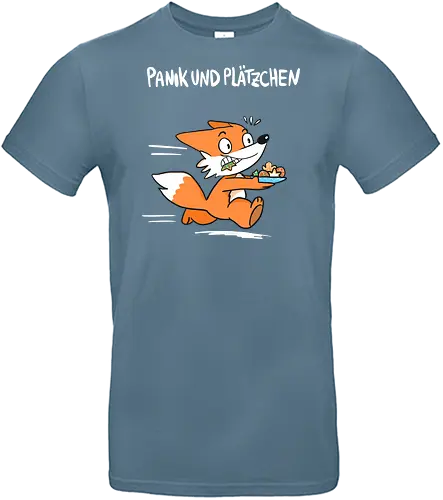 Panik und Plätzchen (weiße Schrift) - Weihnachten, Yule, Fuchs, Xmas - Standard T-Shirt