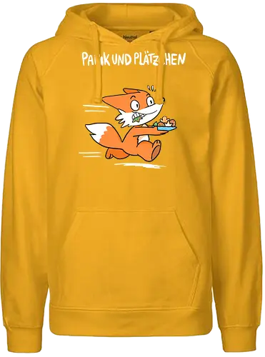 Panik und Plätzchen (weiße Schrift) - Weihnachten, Yule, Fuchs, Xmas - Fairtrade Hoodie