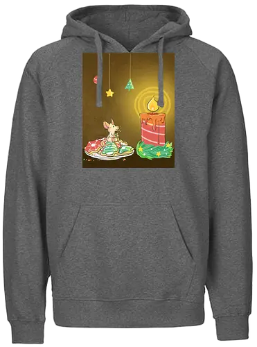 Adventsmaus - Xmas, Advent, Maus, Kekse, Xmas, Yule, Weihnachten, Plätzchen, Kerze - Fairtrade Hoodie