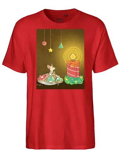 Adventsmaus - Xmas, Advent, Maus, Kekse, Xmas, Yule, Weihnachten, Plätzchen, Kerze - Fairtrade T-Shirt