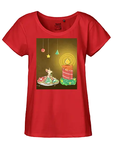 Adventsmaus - Xmas, Advent, Maus, Kekse, Xmas, Yule, Weihnachten, Plätzchen, Kerze - Fairtrade Girl Shirt