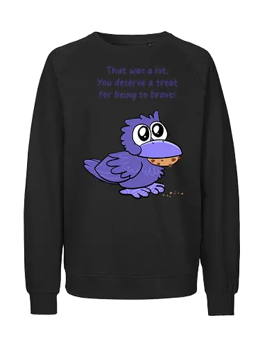 Treat Crow (violette Schrift) - Fairtrade Sweatshirt