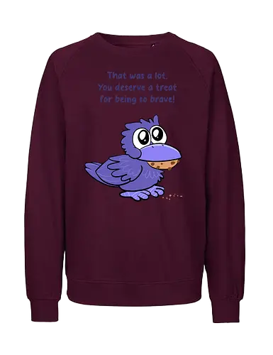 Treat Crow (violette Schrift) - Fairtrade Sweatshirt