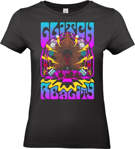 Strange Glitch Reality - Strange, 80s, demogorgon, eleven, hawkins, lucas, mike, TV, pyschedelic, retro, stranger, trippy, upside down, vintage, will byers, lucas sinclair, nancy wheeler, stranger things movie - Standard T-Shirt (Frauen)
