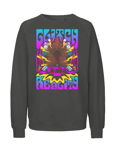 Strange Glitch Reality - Strange, 80s, demogorgon, eleven, hawkins, lucas, mike, TV, pyschedelic, retro, stranger, trippy, upside down, vintage, will byers, lucas sinclair, nancy wheeler, stranger things movie - Fairtrade Sweatshirt