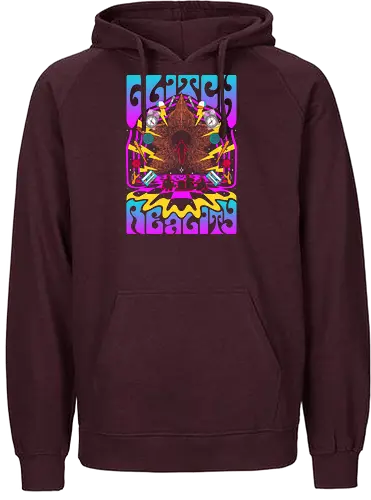 Strange Glitch Reality - Strange, 80s, demogorgon, eleven, hawkins, lucas, mike, TV, pyschedelic, retro, stranger, trippy, upside down, vintage, will byers, lucas sinclair, nancy wheeler, stranger things movie - Fairtrade Hoodie