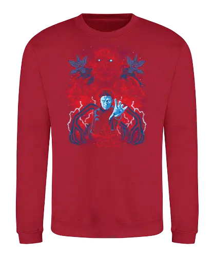Strange Odd Realities - Strange, 80s, demogorgon, eleven, hawkins, lucas, mike, TV, pyschedelic, retro, stranger, trippy, upside down, vintage, will byers, stranger things movie, vecna, lucas sinclair, nancy wheeler - Sweatshirt