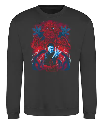 Strange Odd Realities - Strange, 80s, demogorgon, eleven, hawkins, lucas, mike, TV, pyschedelic, retro, stranger, trippy, upside down, vintage, will byers, stranger things movie, vecna, lucas sinclair, nancy wheeler - Sweatshirt