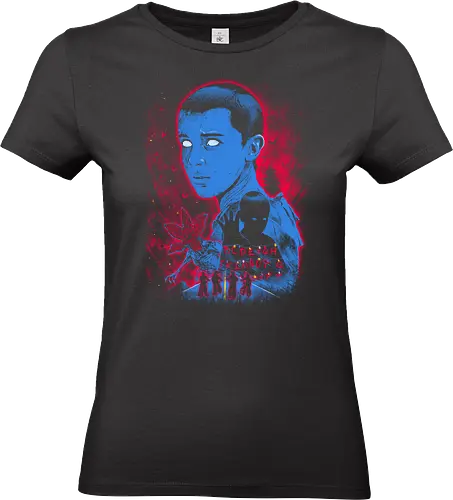 Mystic Teen Stranger - Strange, 80s, demogorgon, eleven, hawkins, lucas, mike, TV, pyschedelic, retro, stranger, trippy, upside down, vintage, will byers, lucas sinclair, nancy wheeler, stranger things movie - Standard T-Shirt (Frauen)