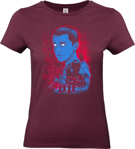 Mystic Teen Stranger - Strange, 80s, demogorgon, eleven, hawkins, lucas, mike, TV, pyschedelic, retro, stranger, trippy, upside down, vintage, will byers, lucas sinclair, nancy wheeler, stranger things movie - Standard T-Shirt (Frauen)