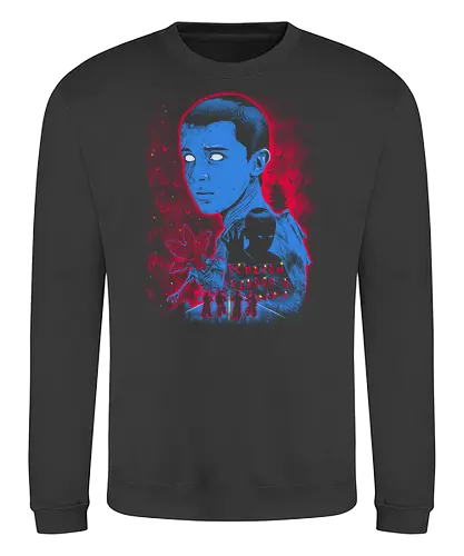 Mystic Teen Stranger - Strange, 80s, demogorgon, eleven, hawkins, lucas, mike, TV, pyschedelic, retro, stranger, trippy, upside down, vintage, will byers, lucas sinclair, nancy wheeler, stranger things movie - Sweatshirt