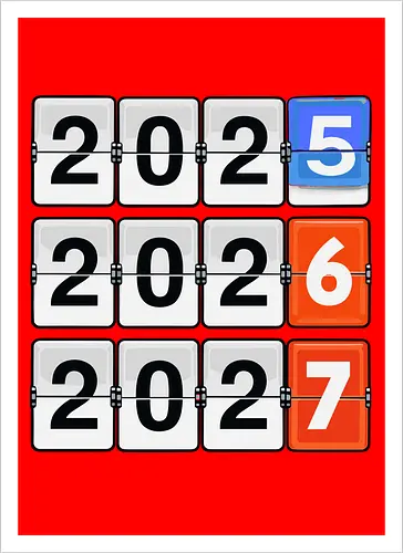 Retro Flip Clock Calendar - 2025 to 2027 Countdown