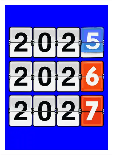 Retro Flip Clock Calendar - 2025 to 2027 Countdown