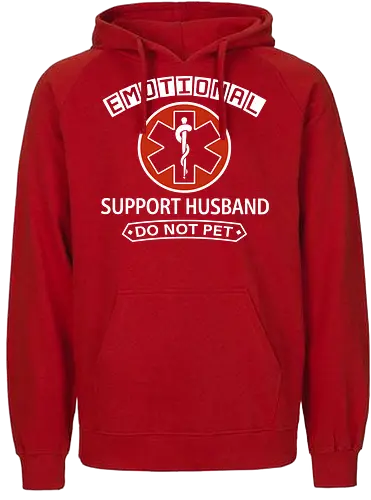 Emotional Support Husband - Do Not Pet Funny EMS Parody - emotional support husband, funny husband gift, do not pet, marriage humor, sarcastic shirt, service dog parody, medical star of life, anniversary gift for him, funny spouse apparel, husband appreciation, witty graphic, gag gift for men, emotional support human, relationship humor, bold typography - Fairtrade Hoodie