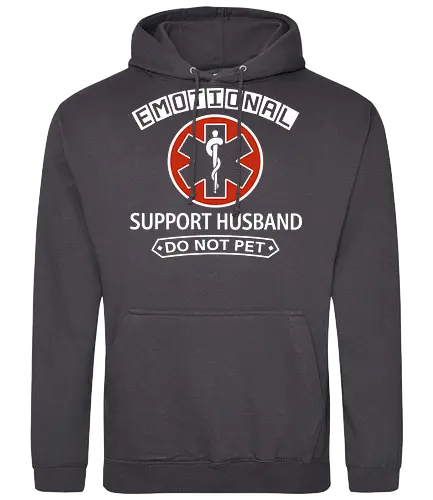 Emotional Support Husband - Do Not Pet Funny EMS Parody - emotional support husband, funny husband gift, do not pet, marriage humor, sarcastic shirt, service dog parody, medical star of life, anniversary gift for him, funny spouse apparel, husband appreciation, witty graphic, gag gift for men, emotional support human, relationship humor, bold typography - Standard Hoodie