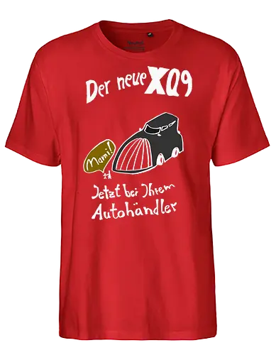 Der neue XQ9, helle Version - SUV, Auto, Klimawandel, Größenwahn - Fairtrade T-Shirt