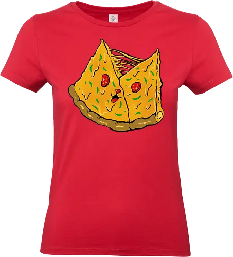 double pizza - pizza, burger, food, cool, funny, vintage, cartoon, logo, classic, brother, sister, friendship - Standard T-Shirt (Frauen)