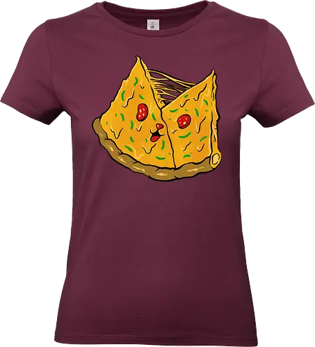 double pizza - pizza, burger, food, cool, funny, vintage, cartoon, logo, classic, brother, sister, friendship - Standard T-Shirt (Frauen)