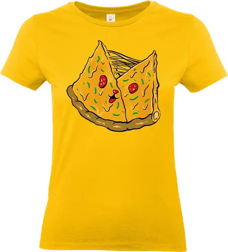 double pizza - pizza, burger, food, cool, funny, vintage, cartoon, logo, classic, brother, sister, friendship - Standard T-Shirt (Frauen)