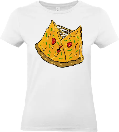 double pizza - pizza, burger, food, cool, funny, vintage, cartoon, logo, classic, brother, sister, friendship - Standard T-Shirt (Frauen)