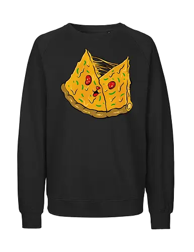 double pizza - pizza, burger, food, cool, funny, vintage, cartoon, logo, classic, brother, sister, friendship - Fairtrade Sweatshirt
