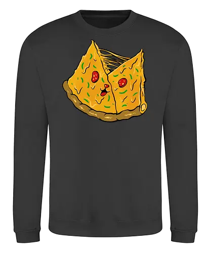double pizza - pizza, burger, food, cool, funny, vintage, cartoon, logo, classic, brother, sister, friendship - Sweatshirt