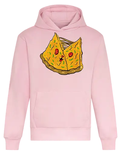 double pizza - pizza, burger, food, cool, funny, vintage, cartoon, logo, classic, brother, sister, friendship - Heavyweight Hoodie