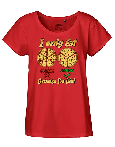 just three piece of pizza - pizza, food, space, astronout, delicious, beverages, meatball, sausages, fastfood, bestfriend - Fairtrade Girl Shirt