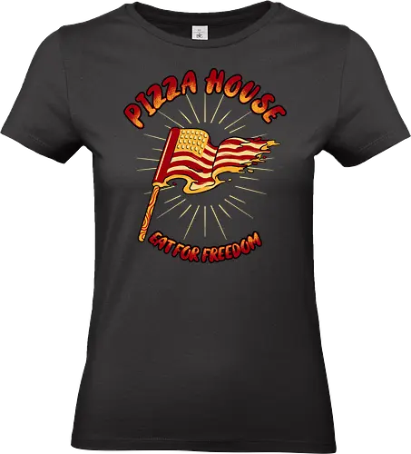 pizza house - pizza, burger, food, cool, funny, vintage, cartoon, logo, classic, flag, nation, voted, friendship - Standard T-Shirt (Frauen)