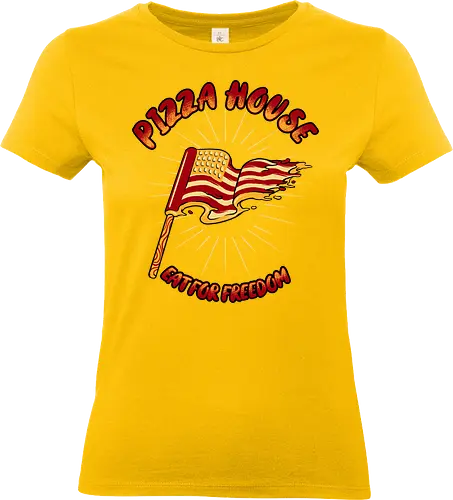 pizza house - pizza, burger, food, cool, funny, vintage, cartoon, logo, classic, flag, nation, voted, friendship - Standard T-Shirt (Frauen)