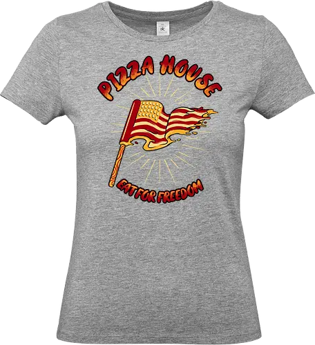 pizza house - pizza, burger, food, cool, funny, vintage, cartoon, logo, classic, flag, nation, voted, friendship - Standard T-Shirt (Frauen)