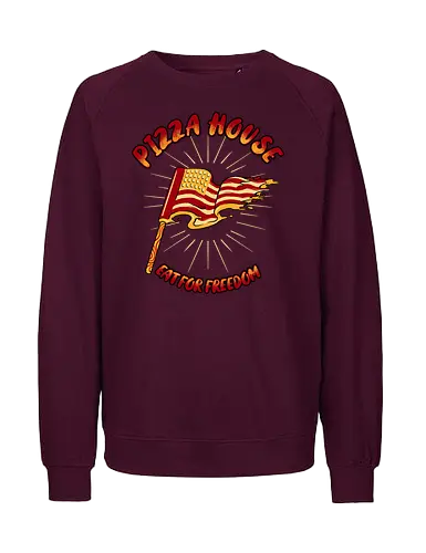 pizza house - pizza, burger, food, cool, funny, vintage, cartoon, logo, classic, flag, nation, voted, friendship - Fairtrade Sweatshirt