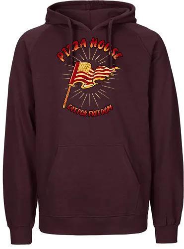 pizza house - pizza, burger, food, cool, funny, vintage, cartoon, logo, classic, flag, nation, voted, friendship - Fairtrade Hoodie
