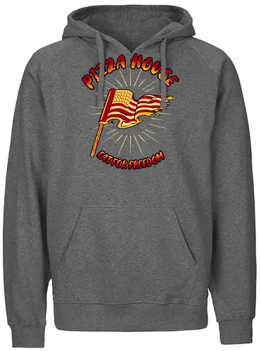 pizza house - pizza, burger, food, cool, funny, vintage, cartoon, logo, classic, flag, nation, voted, friendship - Fairtrade Hoodie
