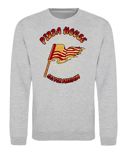 pizza house - pizza, burger, food, cool, funny, vintage, cartoon, logo, classic, flag, nation, voted, friendship - Sweatshirt